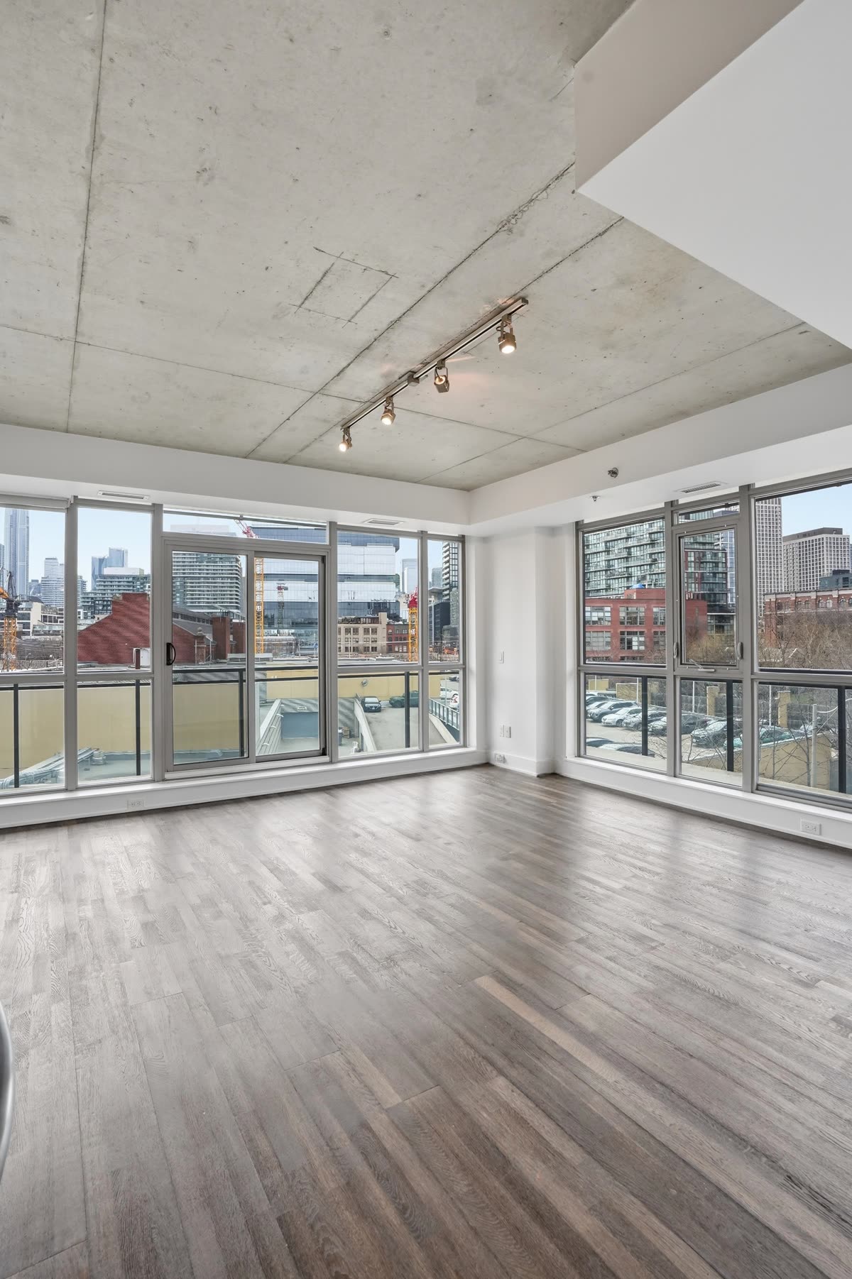 A bright King West corner loft with skyline views