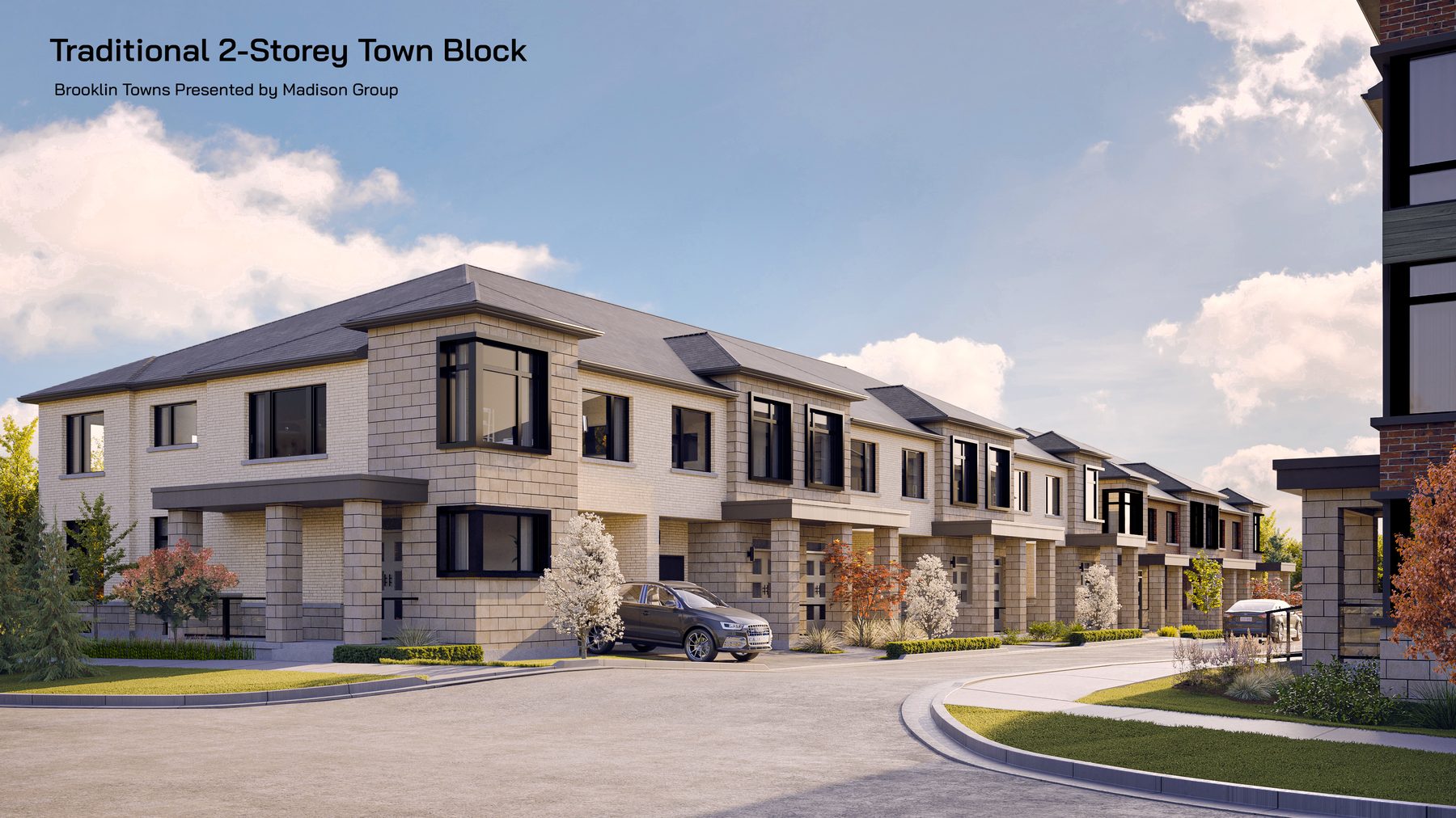 Brooklin Towns exterior of a traditional two-story town block (artist's concept)