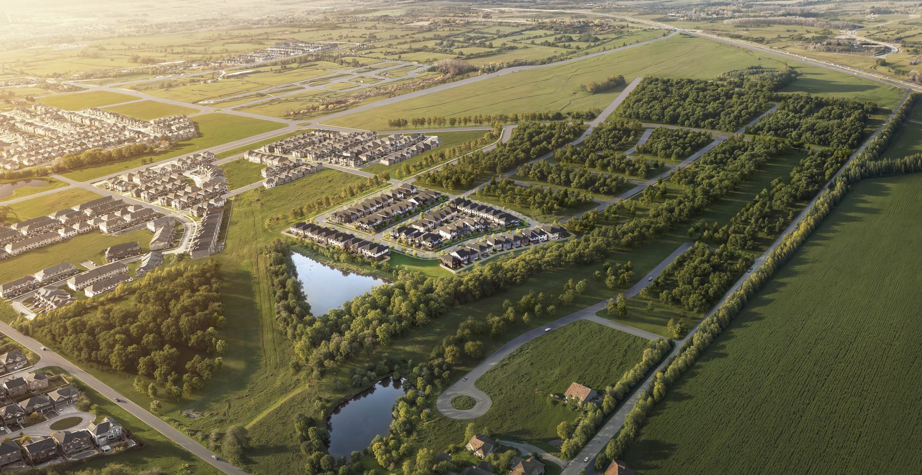 The Heights of Harmony East aerial view of the future site and surrounding area (photograph)