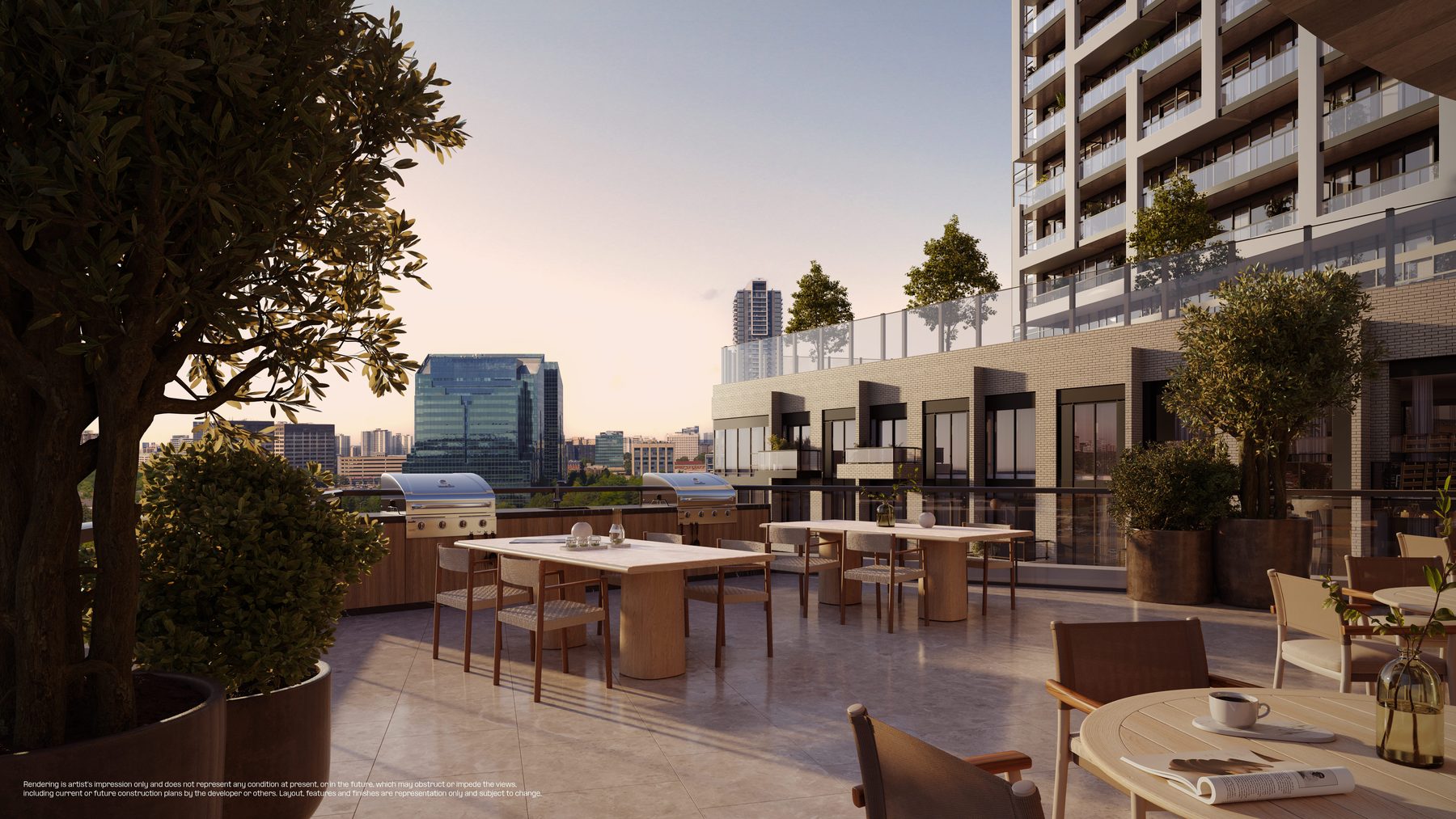 LSQ2 outdoor terrace featuring dining tables, chairs, and barbecues (artist's concept)