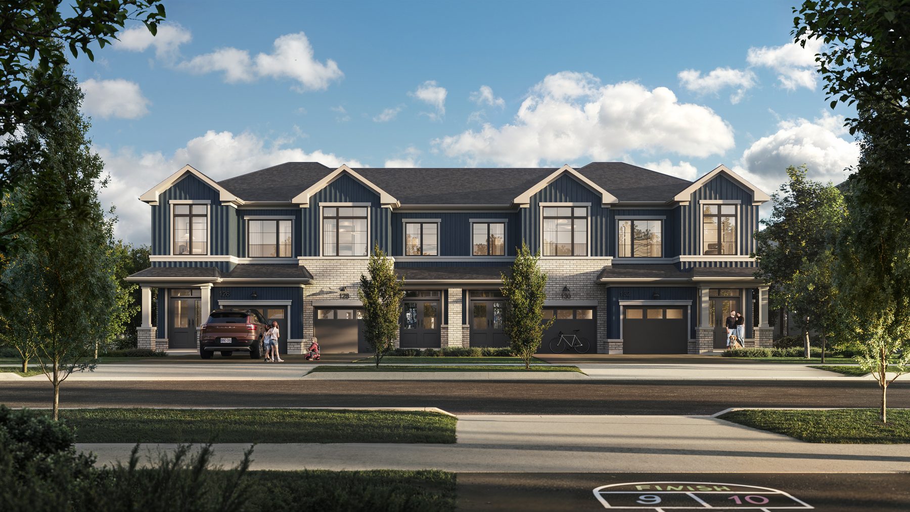 Wild Indigo front exterior of a multi-unit townhouse building (artist's concept)